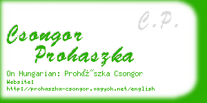 csongor prohaszka business card